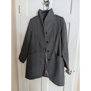 Quince Women's Italian Wool Cocoon Coat Dark Gray Size Medium NWOT
